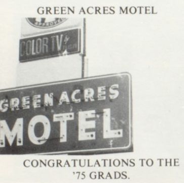 Green Acres Motel - 1975 Newberry High Yearbook Ad
